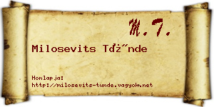 Milosevits Tünde névjegykártya